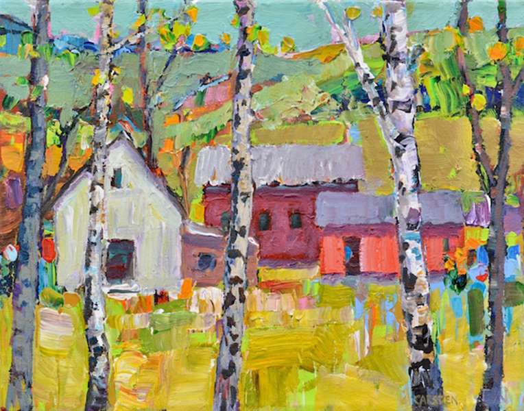 Vermont Farm with Birches