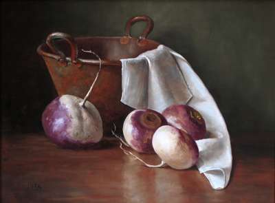 Large Turnips and Copper Pot